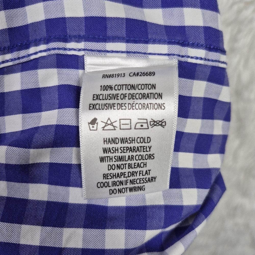Robert Graham Purple‎ Gingham SS Button Up Shirt 3XL Preppy Spring Vibes Party - Picture 7 of 9